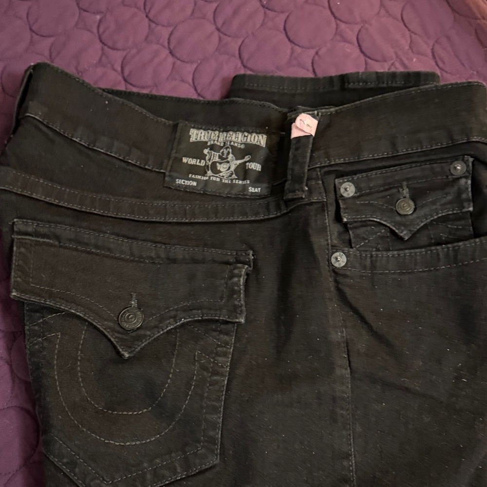 Mens Black True Religion Jeans sz 40 x 31